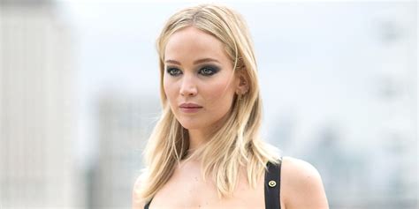 Jennifer Lawrence on Versace Revealing Dress in 